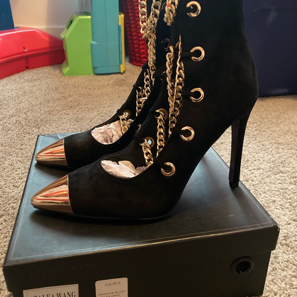 AZALEA WANG 
Maverick Gold Chain Booties
These are a plus to any girls closet - Picture 5 of 7